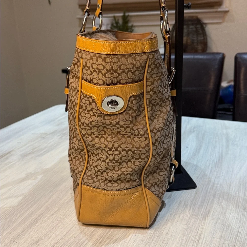 Coach Soho Mini C monogram Tan and Brown Tote Bag